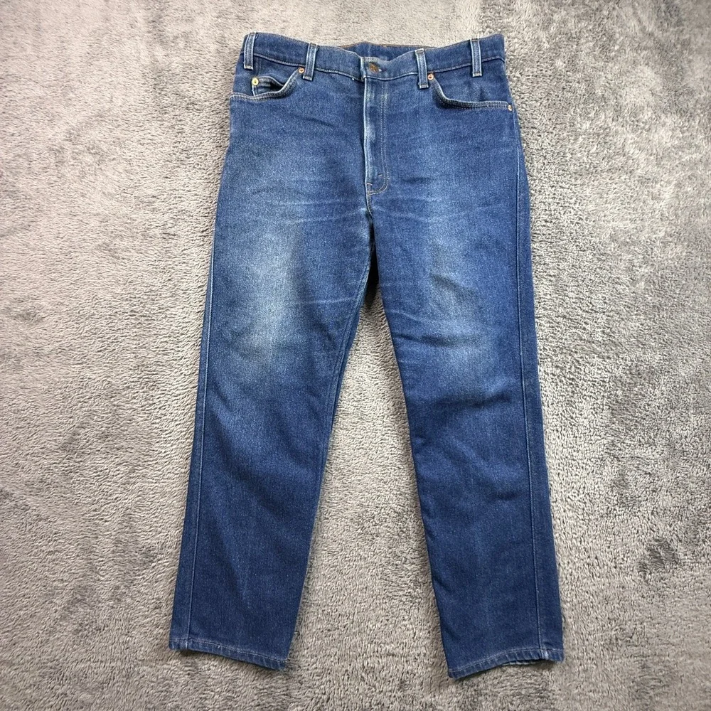 Vintage 80's Levis Levi's Orange Tab 505 Straight Leg USA Denim Jeans 33x28.75